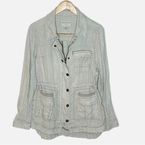 Anthropologie Marrakech Linen Utility Cargo Jacket Medium